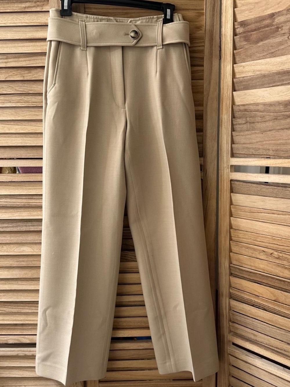 Sezane Belted Pants in tan size 36 US 4